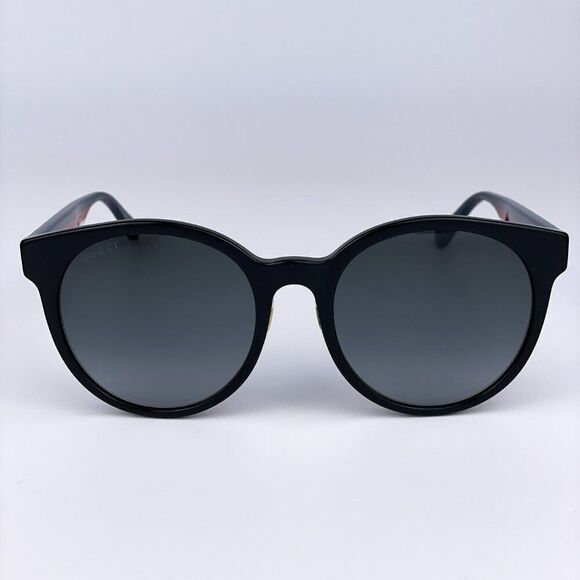 SALE! NEW Gucci GG0416SK LOGO 001 Black Grey Gradient Round Women Sunglasses main image 4